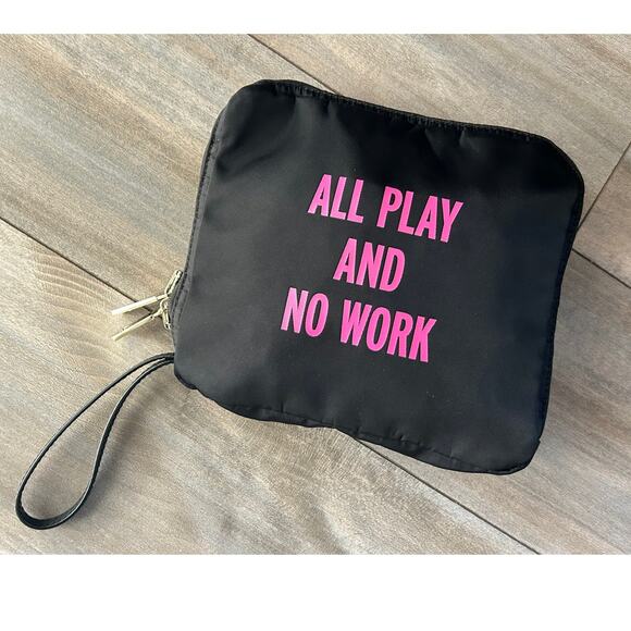 Kate Spade Rosemary All Play And No Work Fabric Tote Travel Collapsible Black - Picture 12 of 12